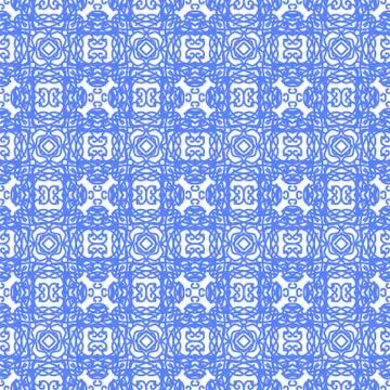 Blue Seamless Line Pattern. Endless Texture. Oriental Geometric Ornament Illustrazione stock