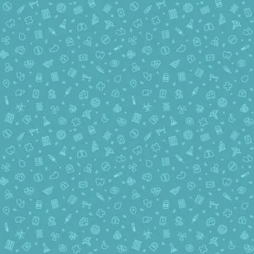 Blue Seamless Medical Pattern Illustrazione stock