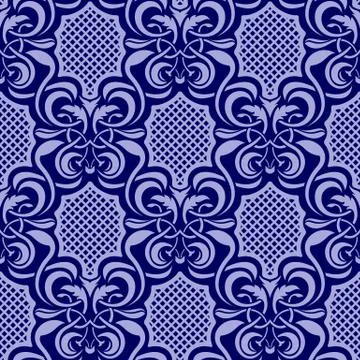 Blue seamless ornament pattern Stock Illustration