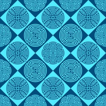 Blue seamless ornamental pattern Stock-Illustration