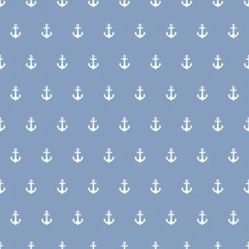 Blue seamless pattern with anchors Stock Illustration