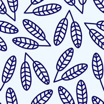 Blue seamless pattern with blue flowers Stock Illustration