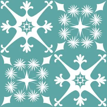 Blue seamless pattern for ceramic tiles in spanish portuguese retro style, bl Ilustración de archivo