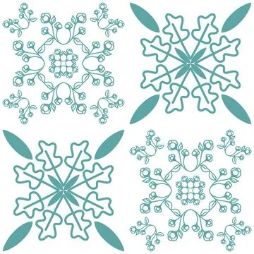 Blue seamless pattern for ceramic tiles in portuguese style, blue white paste Ilustración de archivo