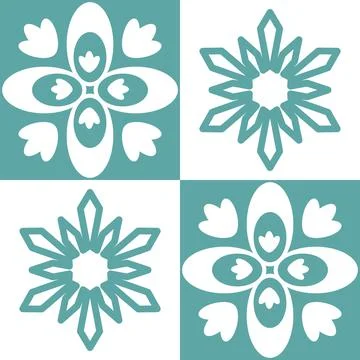 Blue seamless pattern for ceramic tiles in spanish portuguese retro style, bl Ilustración de archivo