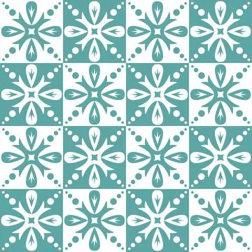 Blue seamless pattern for ceramic tiles in spanish portuguese retro style, bl Stockillustratie