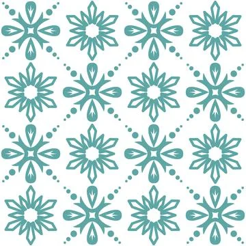 Blue seamless pattern for ceramic tiles in retro style, blue white pastel vec Ilustración de archivo