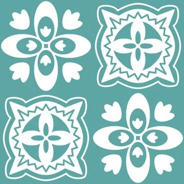 Blue seamless pattern for ceramic tiles in spanish portuguese retro style, bl Ilustración de archivo
