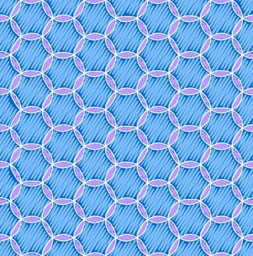 Blue seamless pattern with circles Illustrazione stock