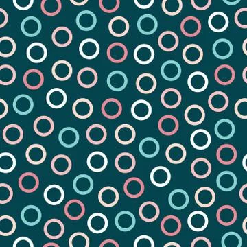 Blue seamless pattern with colorful circles Stock Illustration