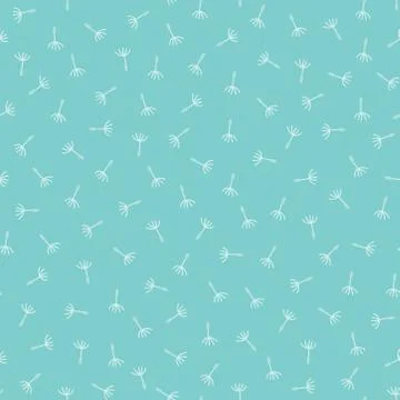 Blue seamless pattern with dandelion seeds Stock Illustration