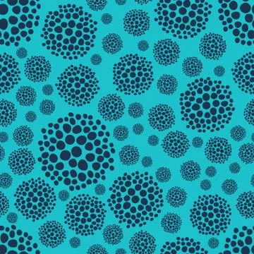 Blue seamless pattern with dots Stock Illustration