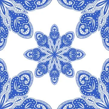 Blue seamless pattern Illustrazione stock