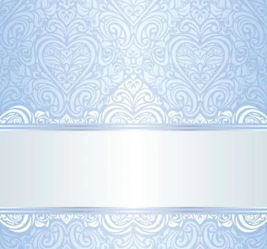 Blue seamless pattern invitation design Stock Illustration