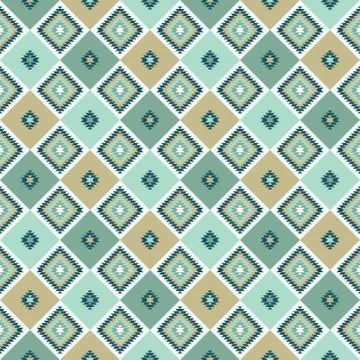 Blue seamless pattern with kilim design Stock Illustration