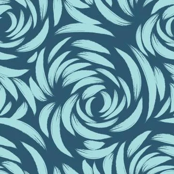 Blue seamless pattern of lines or brush strokes in the form of arcs. patterne Stock Illustration