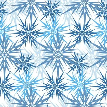 Blue seamless pattern with snowflake, christmas, festive winter art snowfla.. Illustrazione stock