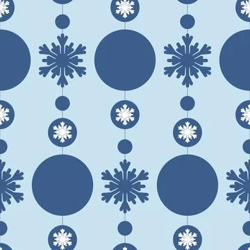 Blue seamless pattern with snowflake, christmas festive winter art snowflake  Illustrazione stock