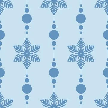 Blue seamless pattern with snowflake, christmas for christmas design Stock Illustration