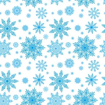 Blue seamless pattern with snowflakes to christmas design Stock Illustration