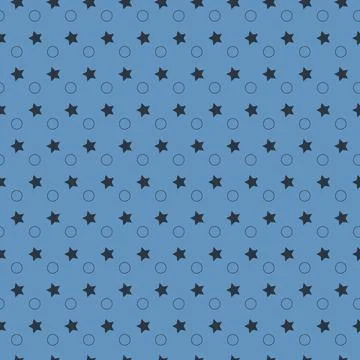 Blue seamless pattern with a star for textiles, clothing and wrapping paper Stock Illustration