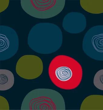 Blue seamless pattern vector floral design primitive scandinavian Stock Illustration