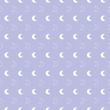 Blue seamless pattern with white moon Stock Illustration