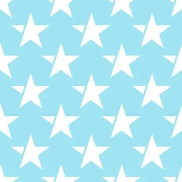 Blue seamless pattern with white star. vector Illustrazione stock