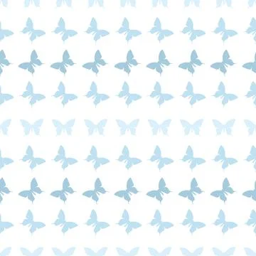 Blue seamless repeat pattern butterfly silhouette vector Illustrazione stock