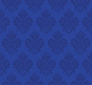 Blue Seamless Repeating Vector Pattern. Elegant Design. Stock Illustration