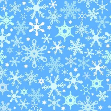 Blue seamless snowflake pattern Stock Illustration