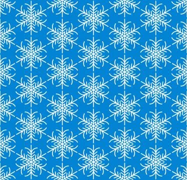 Blue seamless snowflake pattern Stock Illustration
