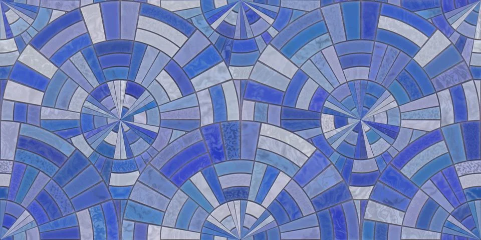 Blue seamless stone mosaic texture. Stonework backgrounds. Masonry stone ci.. Stock Illustration