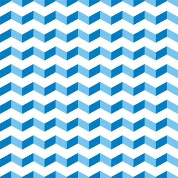 Blue seamless vector pattern or tile background with zig zag Stock Illustration