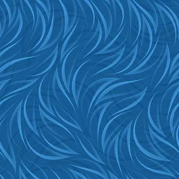 Blue seamless vector pattern of thin stripes in the form of waves. Abstract Stock Illustration