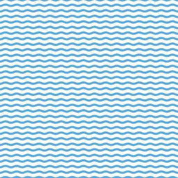 Blue seamless wavy line pattern, stylish design イラスト素材