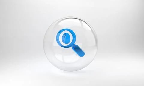 Blue Search and easter egg icon isolated on grey background. Happy Easter. Gl Stock Illustration