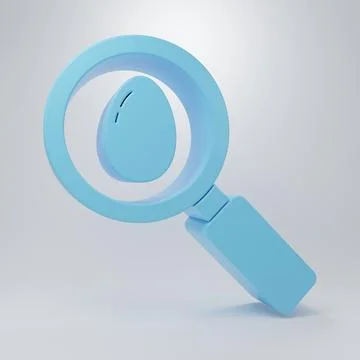 Blue Search and easter egg icon isolated on grey background. Happy Easter. .. Stockillustratie