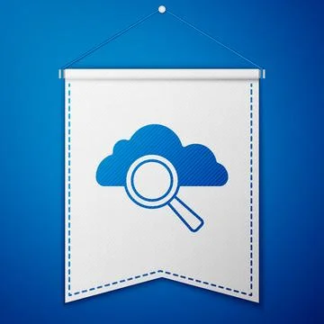 Blue Search cloud computing icon isolated on blue background. Magnifying gl.. イラスト素材