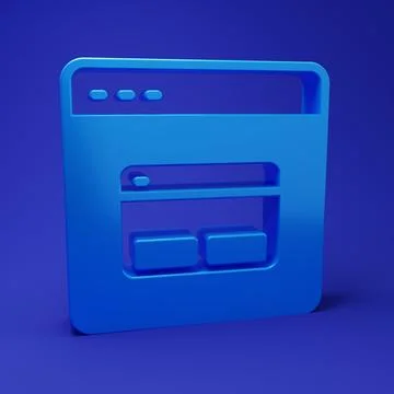Blue Search engine icon isolated on blue background. Minimalism concept. 3D.. Stock Illustration