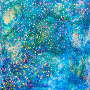 Blue Seascape Glitter Design Stock Illustration