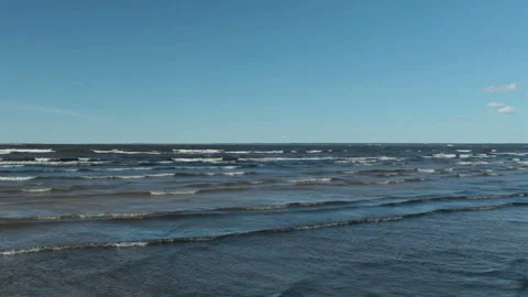 Blue seascape, waves with whitecaps Stock Footage 110549383