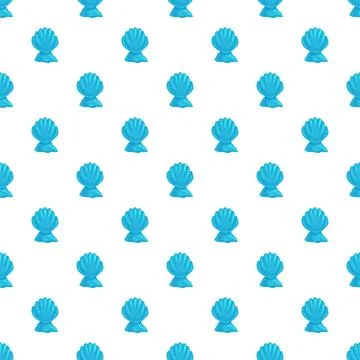 Blue seashell pattern creating a seamless background Stock Illustration