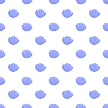Blue seashell seamless pattern creating marine background Stock Illustration