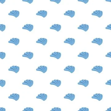 Blue seashell seamless pattern on white background イラスト素材