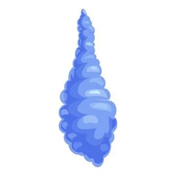 Blue seashell showing spiral structure isolated on white background Stock Illustration