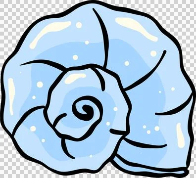 Blue Seashell Snail Shell Hand Drawn, Pastel Fisherman Aesthetic Illustrazione stock