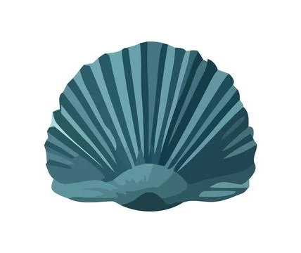 Blue seashell for underwater decor Stock Illustration