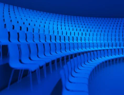 Blue seats background 3d render 스톡 일러스트