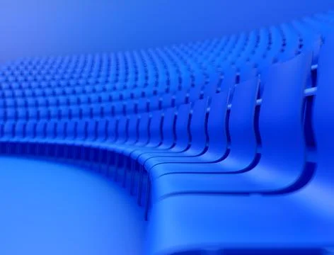 Blue seats background 3d render 스톡 일러스트
